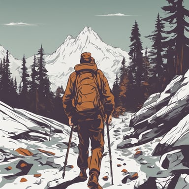 a man hiking
