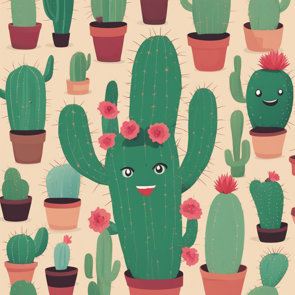 a cactus with a face