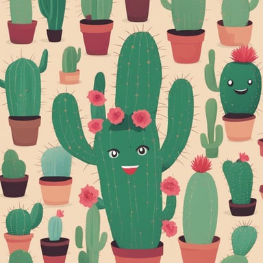 a cactus with a face