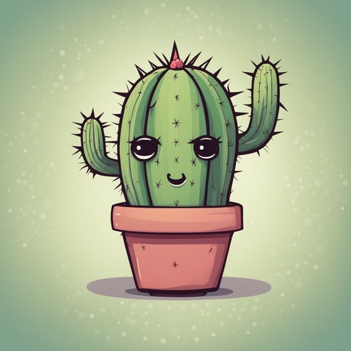 a cactus with a face