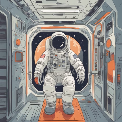 an astronaut on a space station