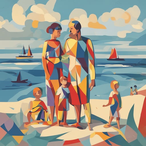 a family at the beach