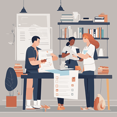 a team checking items off a list