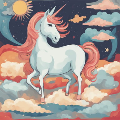 a unicorn on a cloud