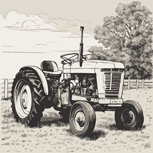 a tractor on a farm