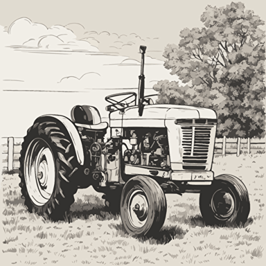 a tractor on a farm
