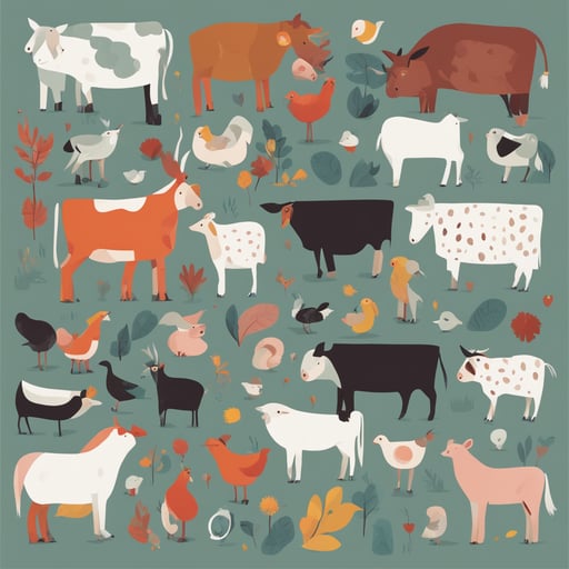 This category features a diverse range of vector images depicting various animals. From common domestic pets like cats and dogs to exotic wildlife like lions and tigers, the collection showcases different species in their natural habitats. Whether you're a nature enthusiast or an animal lover, these beautifully rendered AI-generated images are sure to captivate you.