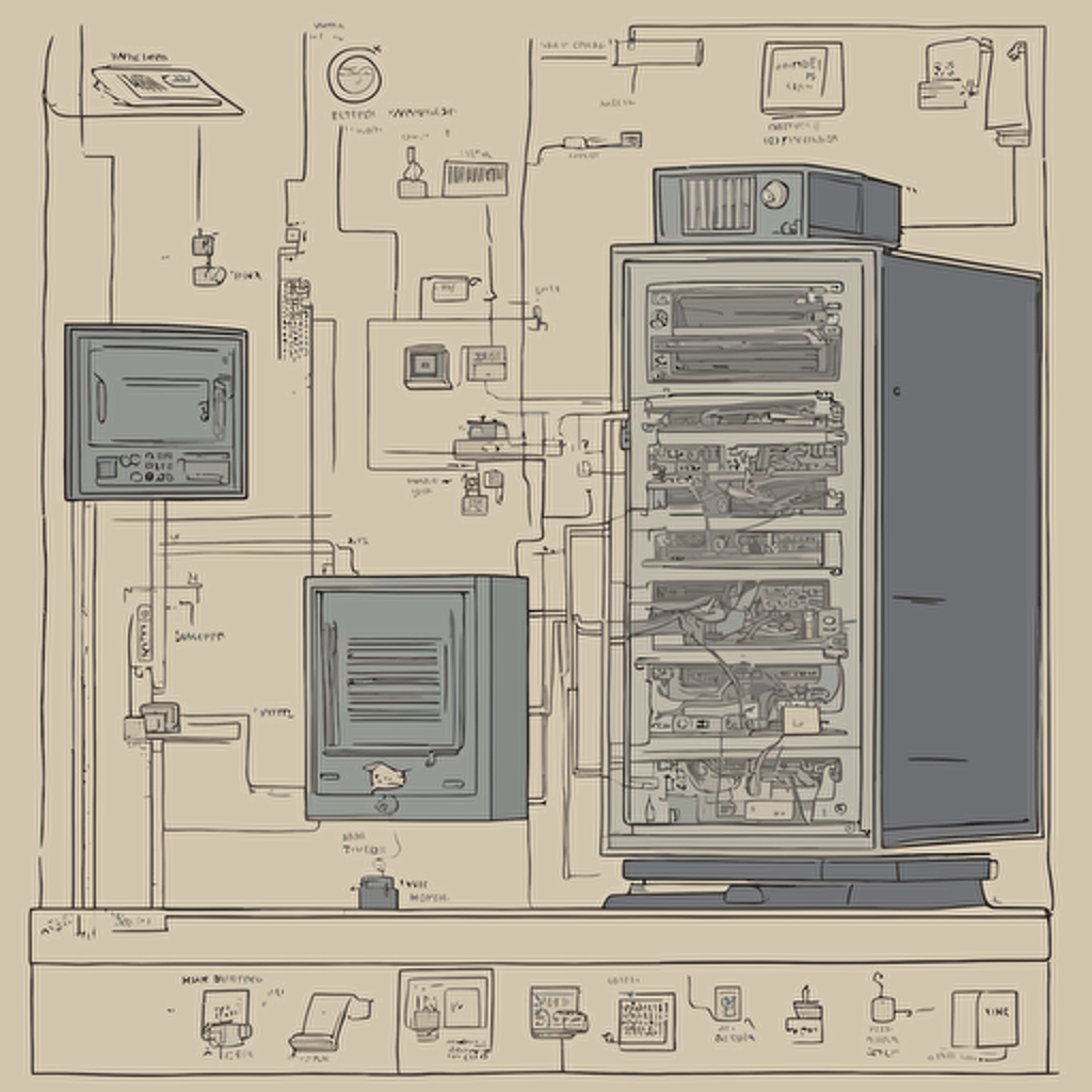 a diagram of a computer connected to a server