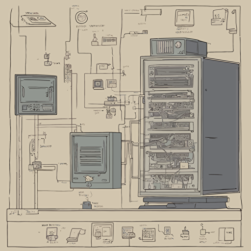 a diagram of a computer connected to a server