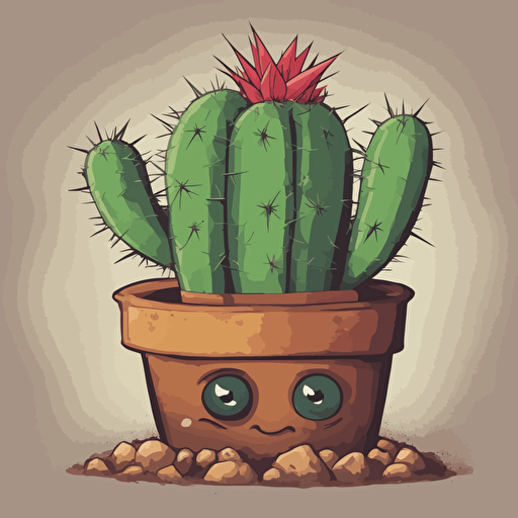 a cactus with a face