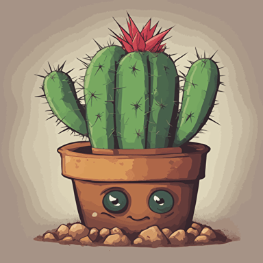 a cactus with a face