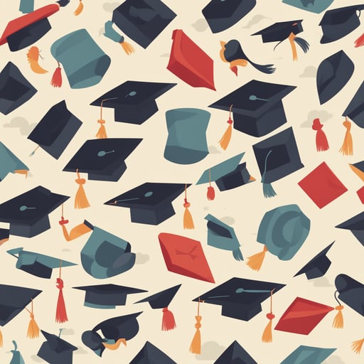 graduations hats in the air