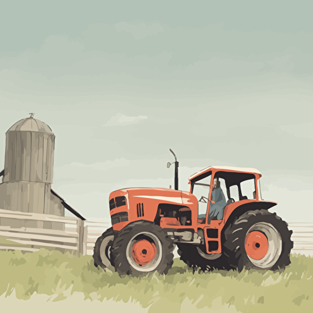 a tractor on a farm