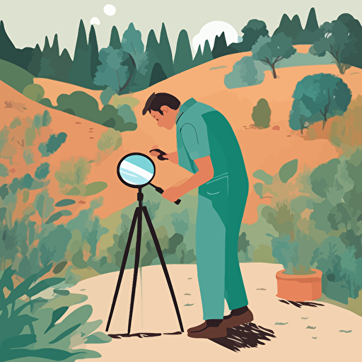 a person exploring nature with a magnifying glass