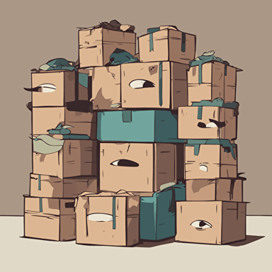 a pile of boxes