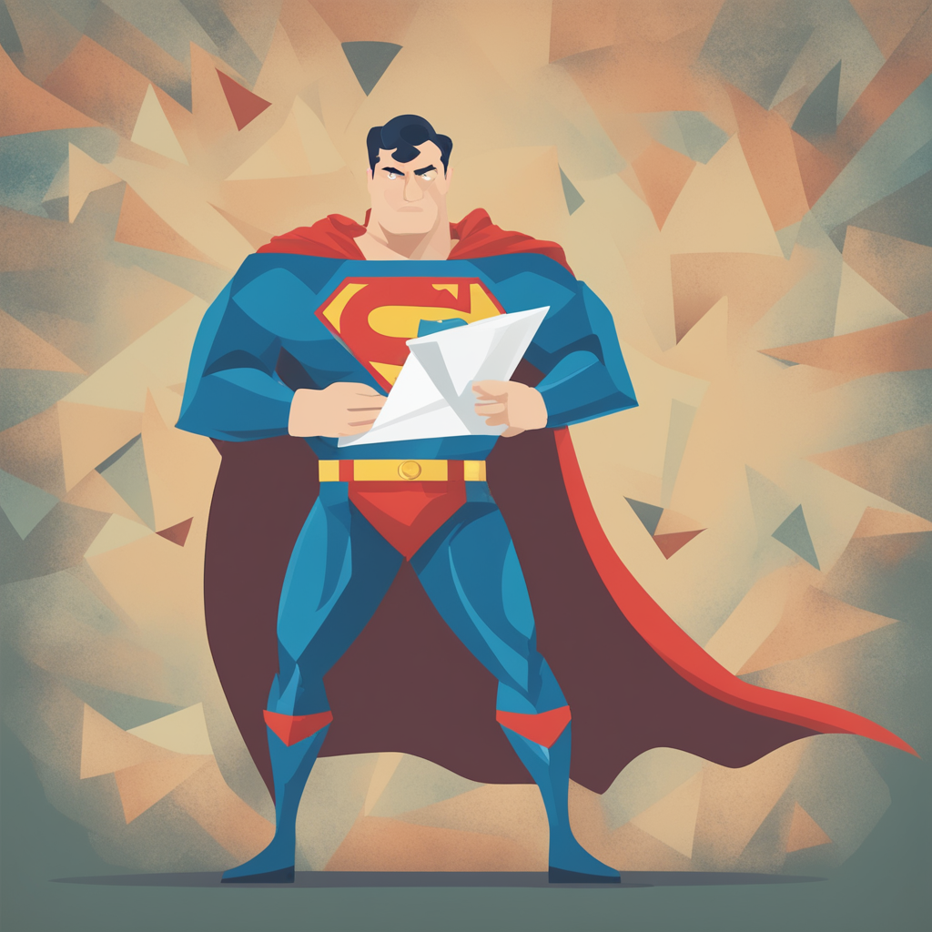 superman holding mail