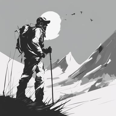 a man hiking