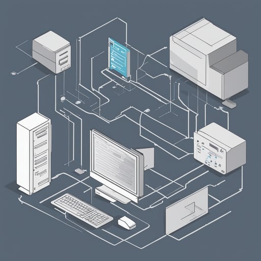 a diagram of a computer connected to a server