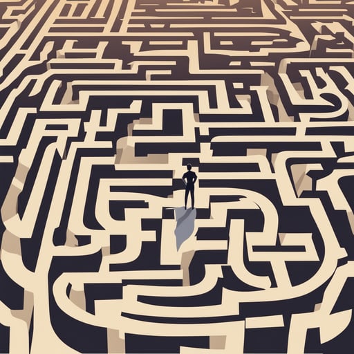 a person standing in a maze