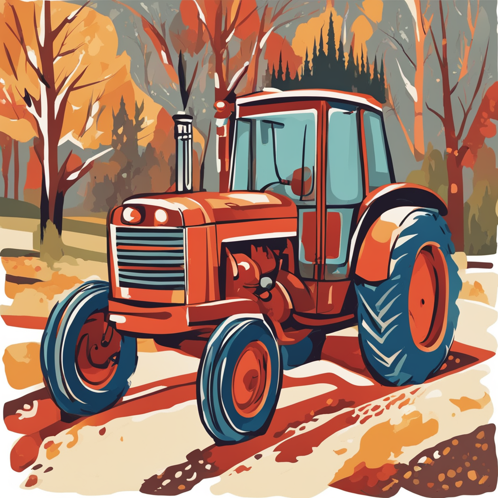 a tractor on a farm
