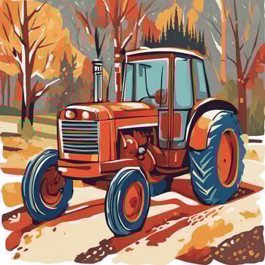 a tractor on a farm