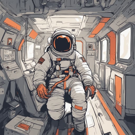an astronaut on a space station