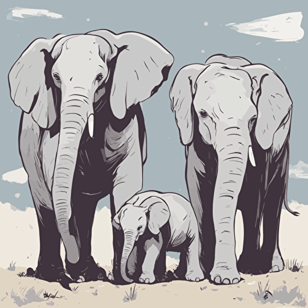 a family of elephants