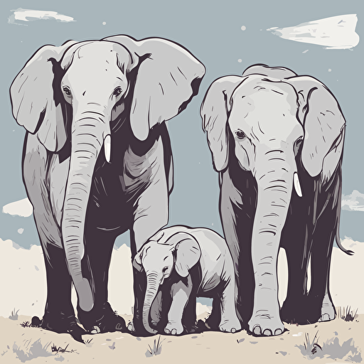 a family of elephants