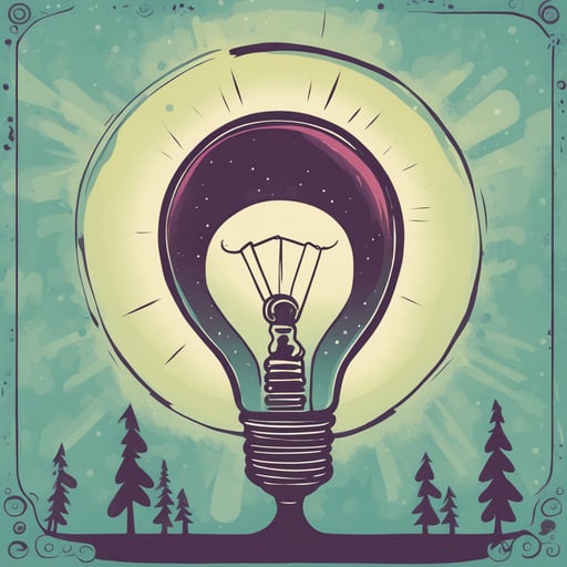 a person with a large lightbulb over their head