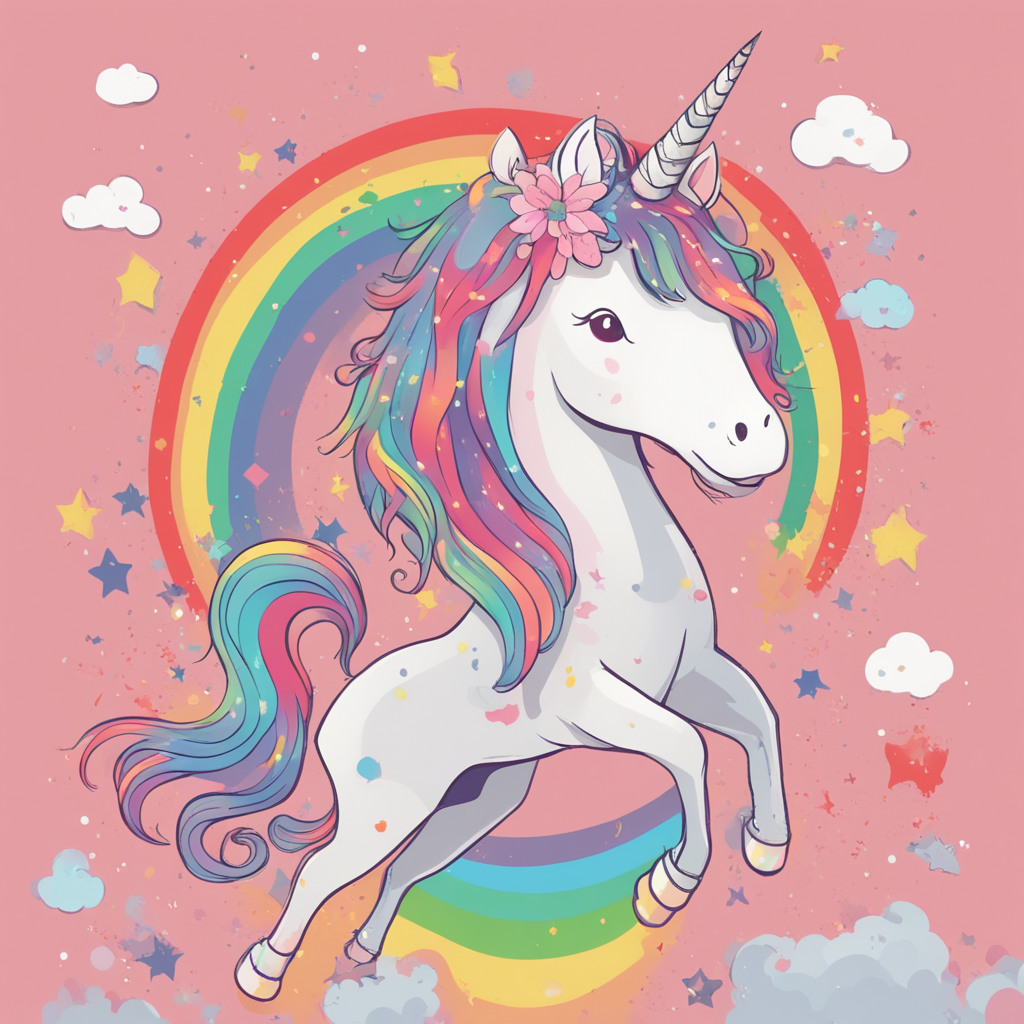 a unicorn with a rainbow
