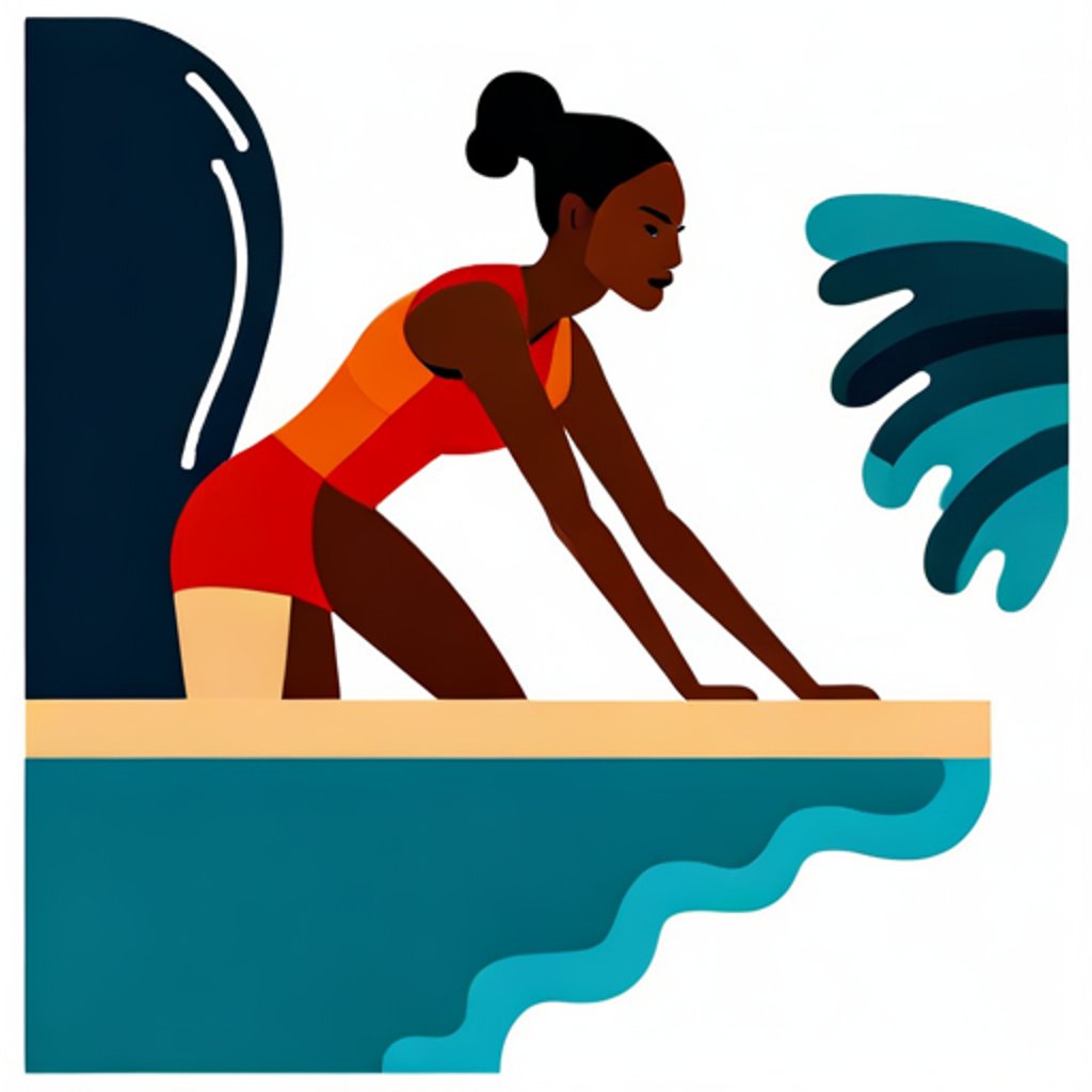 a woman swimming in th epool