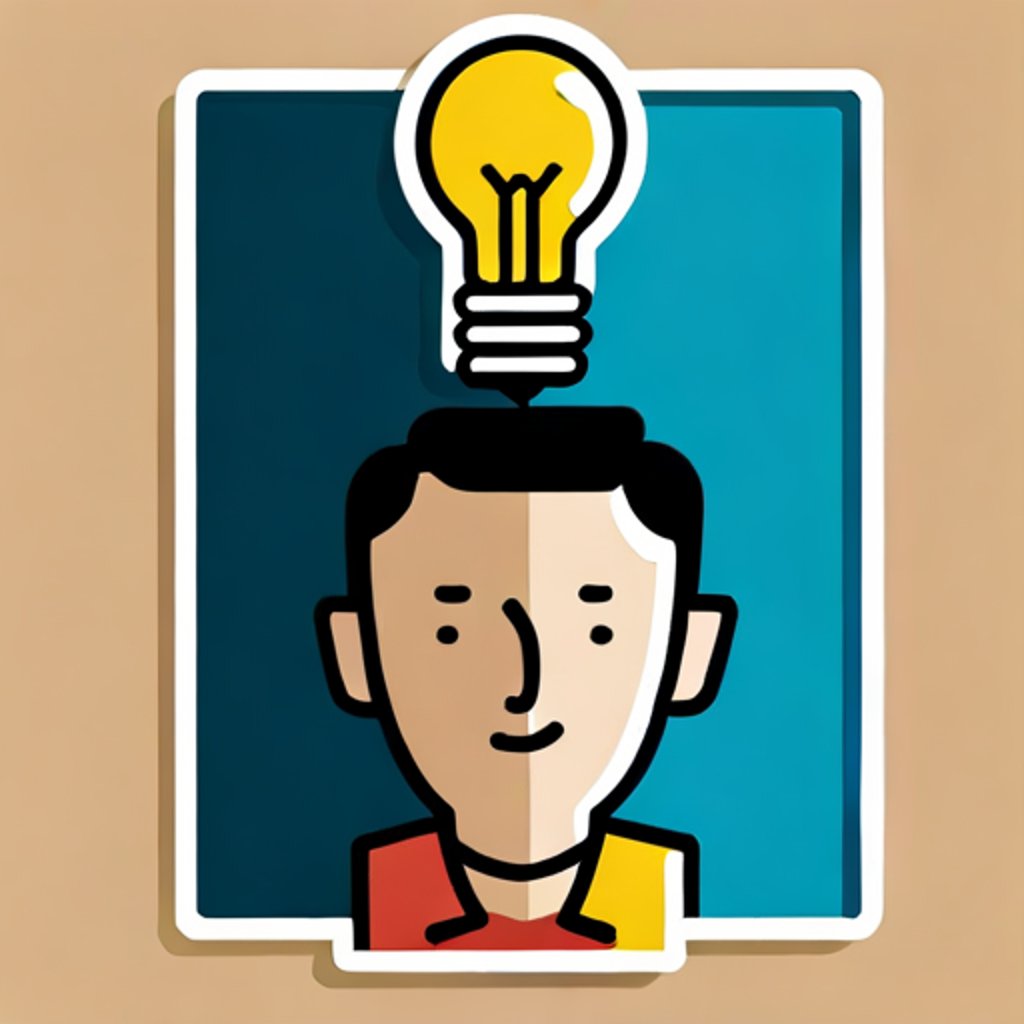 a person with a large lightbulb over their head