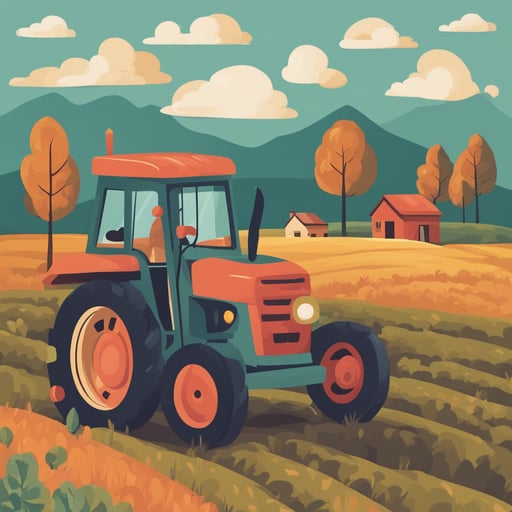a tractor on a farm