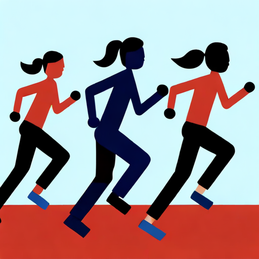 three people running in a race