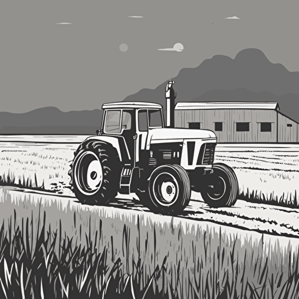 a tractor on a farm