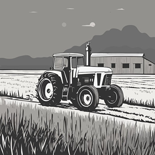 a tractor on a farm