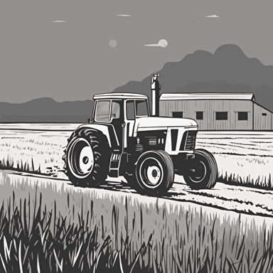 a tractor on a farm