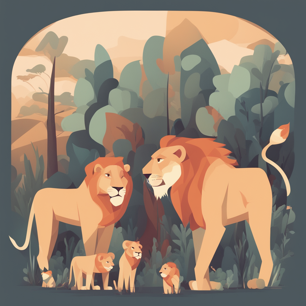 a family of lions