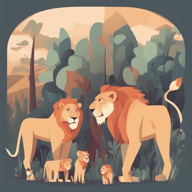 a family of lions