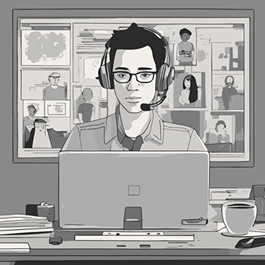 a person having a video conference