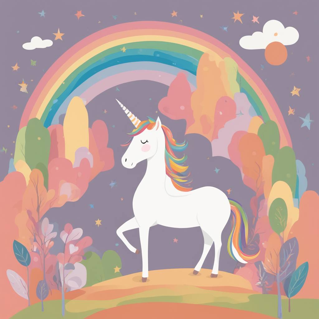 a unicorn with a rainbow