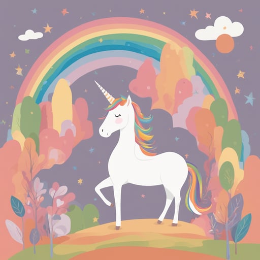 a unicorn with a rainbow
