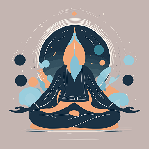 a person meditating with shapes coming out of their head