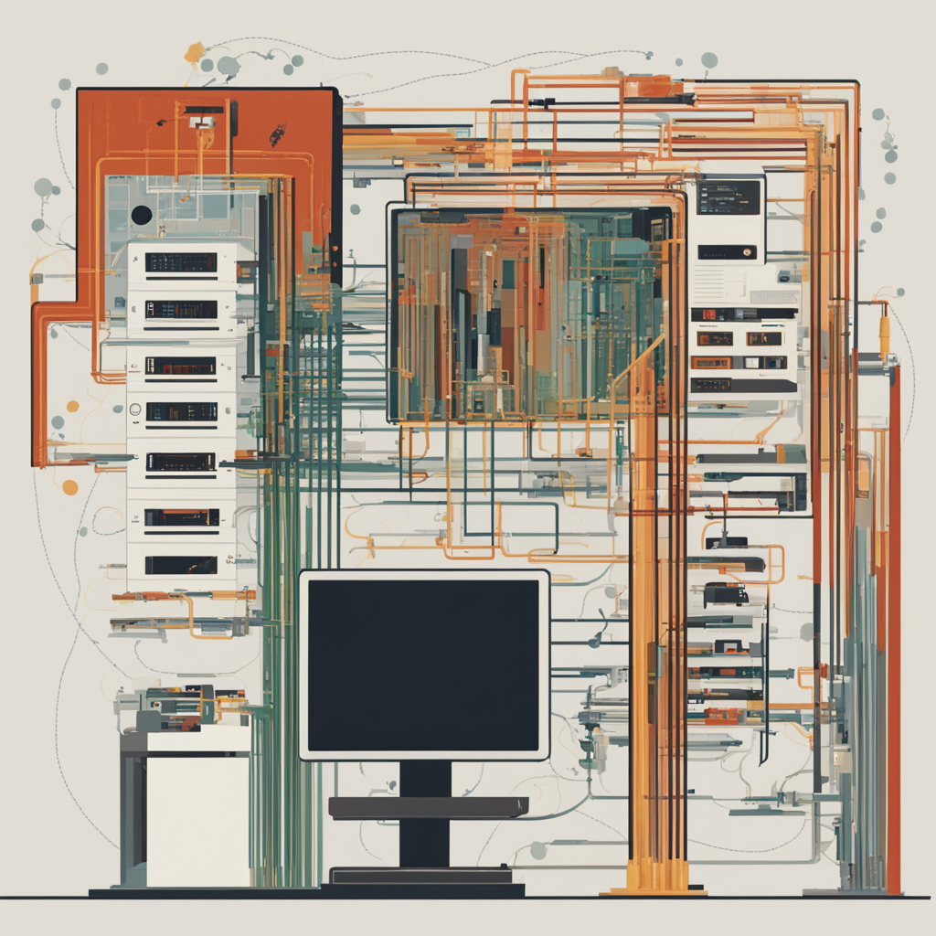 a diagram of a computer connected to a server