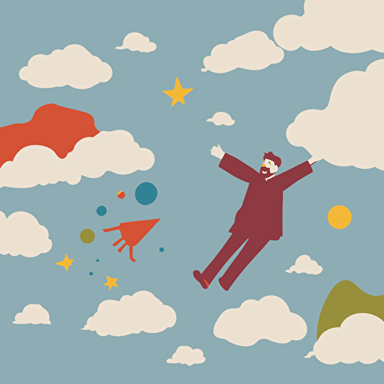 a person falling from the sky