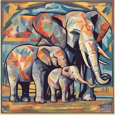 a family of elephants