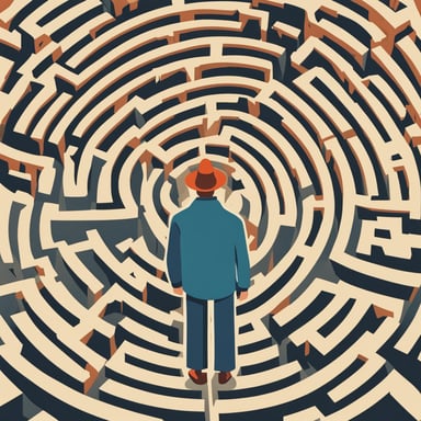 a person standing in a maze