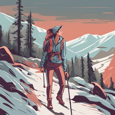 a woman hiking