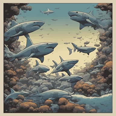 a sea full of sharks