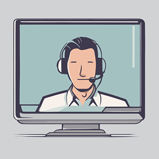 a customer support person appearing from a computer screen